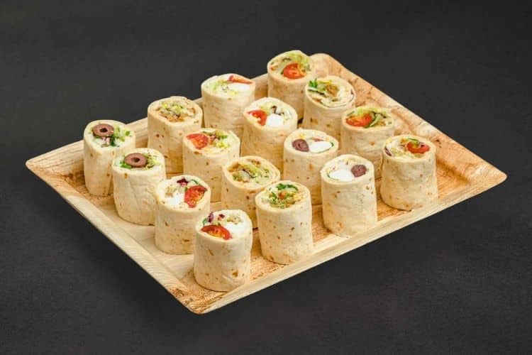 16er Mini Wrap Platte veggie als Fingerfood für Business Catering und Meeting