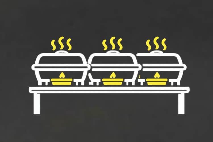 Aufbau für Catering Bestellungen