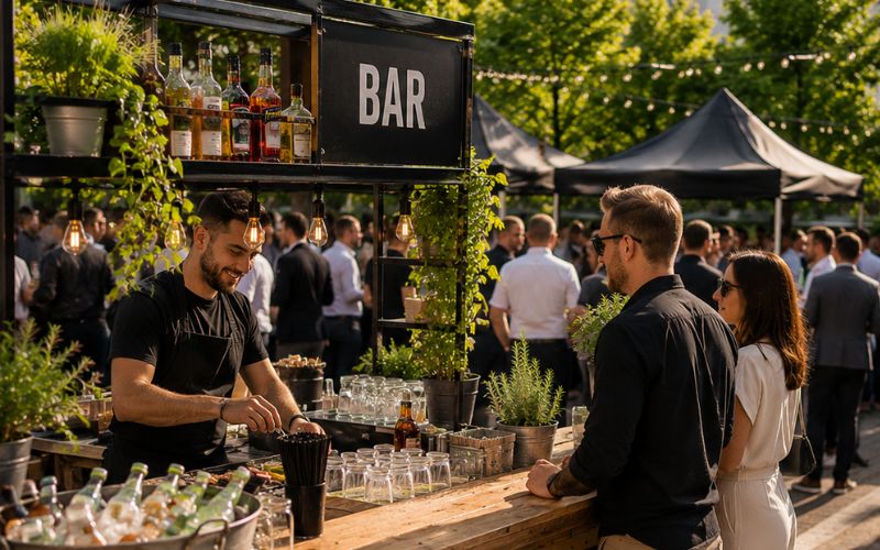 Catering Berlin Charlottenburg mit Bar Catering und Outdoor Event für Firmenveranstaltung
