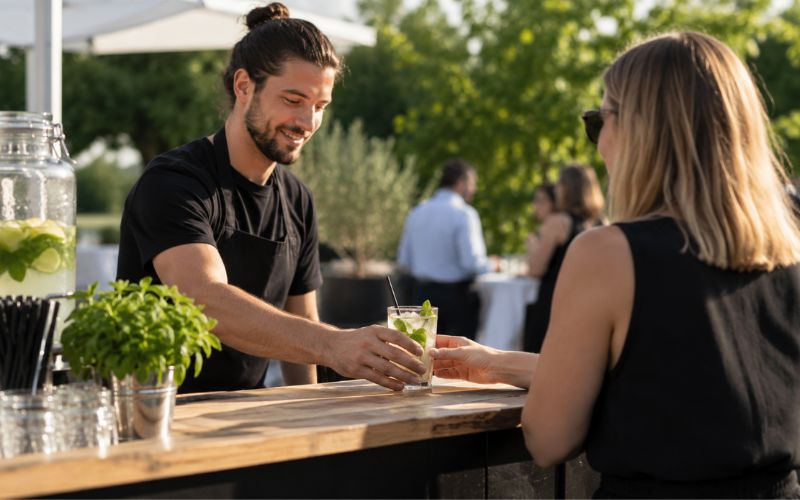 Sommerfest Catering Berlin mit Getränkeservice für Firmenfeier